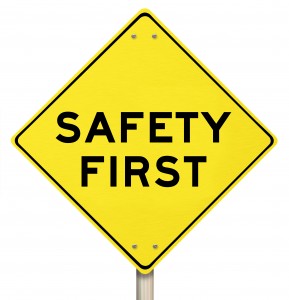 Yellow Warning Sign - Safety First - Isolated